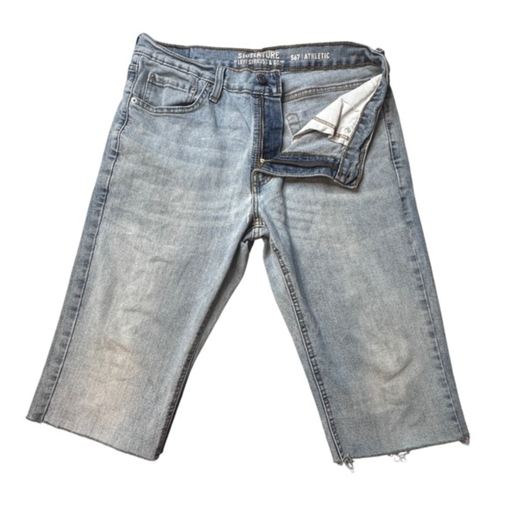 Levi's Signature Jorts Mens 32 Jean Shorts Blue Denim S67 Athletic Cut-Off Y2K